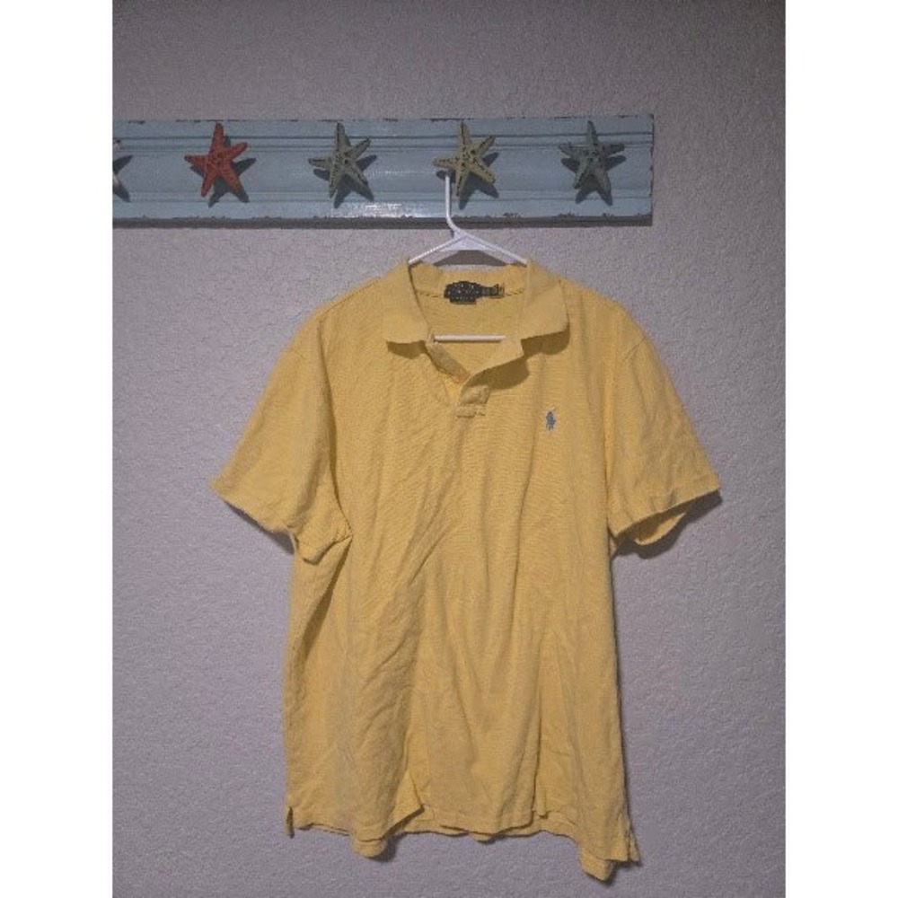 Polo Ralph Lauren Mens Yellow Custom Slim Fit Short Sleeve Polo Shirt XXL